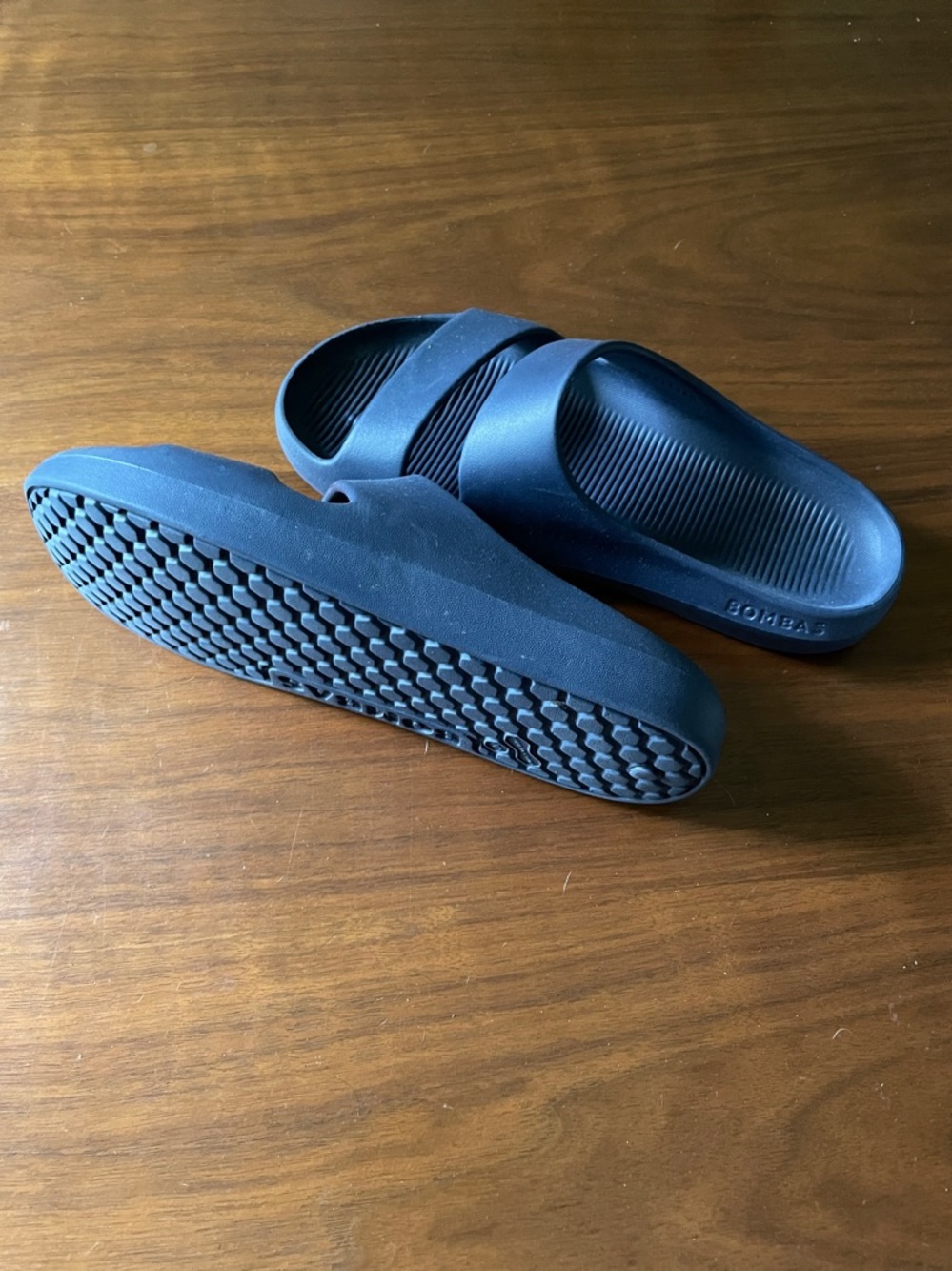 Bombas navy blue Minimal Double-Strap Slide Sandal - Picture 2 of 4
